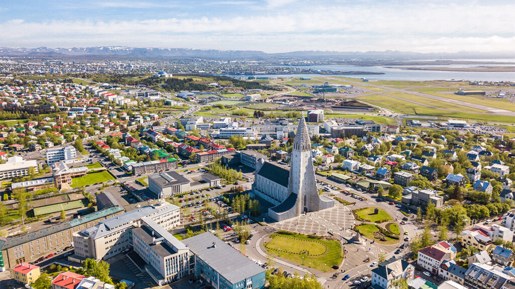 Birds eye view of Reykjavik