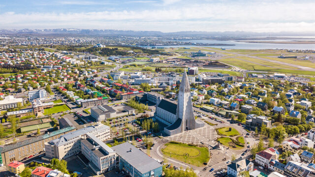 Birds eye view of Reykjavik