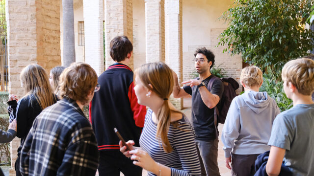 A class on a school language trip in Seville