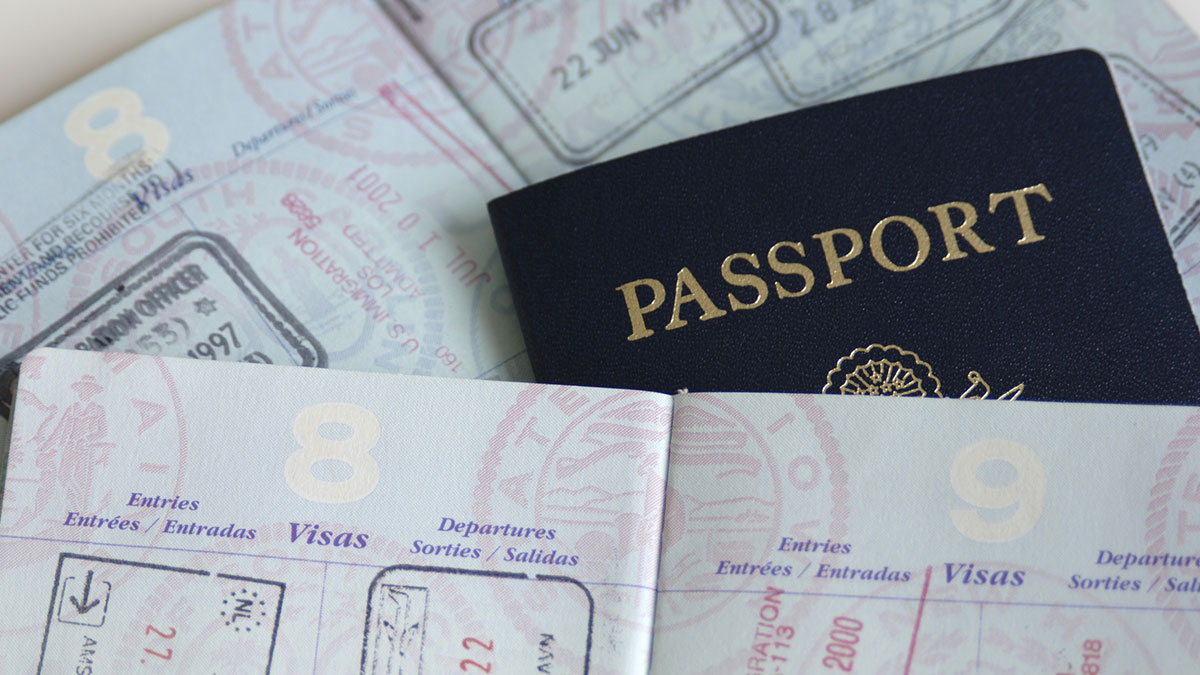 Passports with country stamps