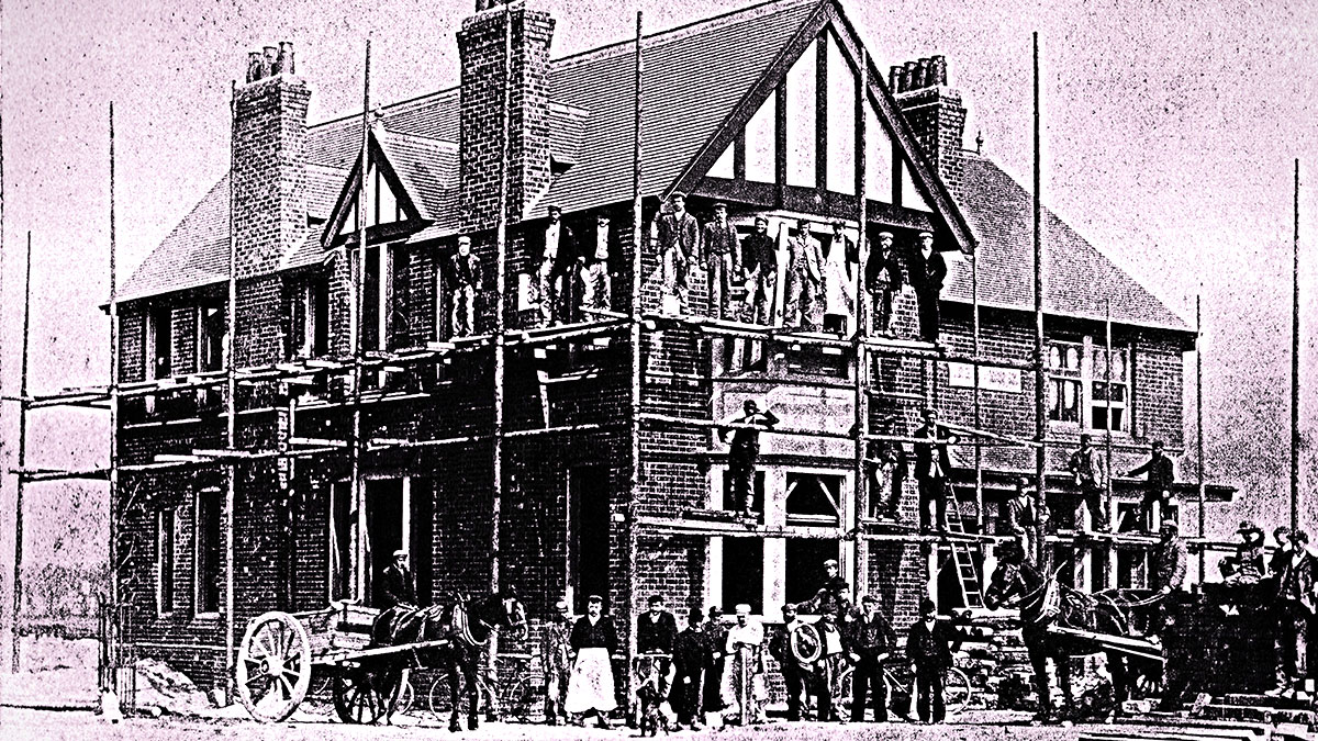 An old picture of the Derby Childrens Holiday Centre being built in Skegness