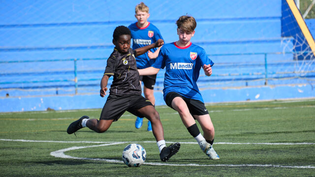 Harris Academy football team playing in Gibraltar