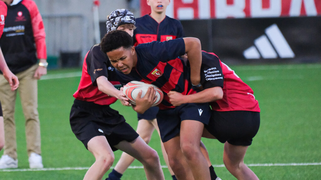 Harris Academy rugby team playing in Gibraltar