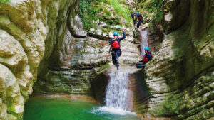 picture of people canyoning in Lake Garda
