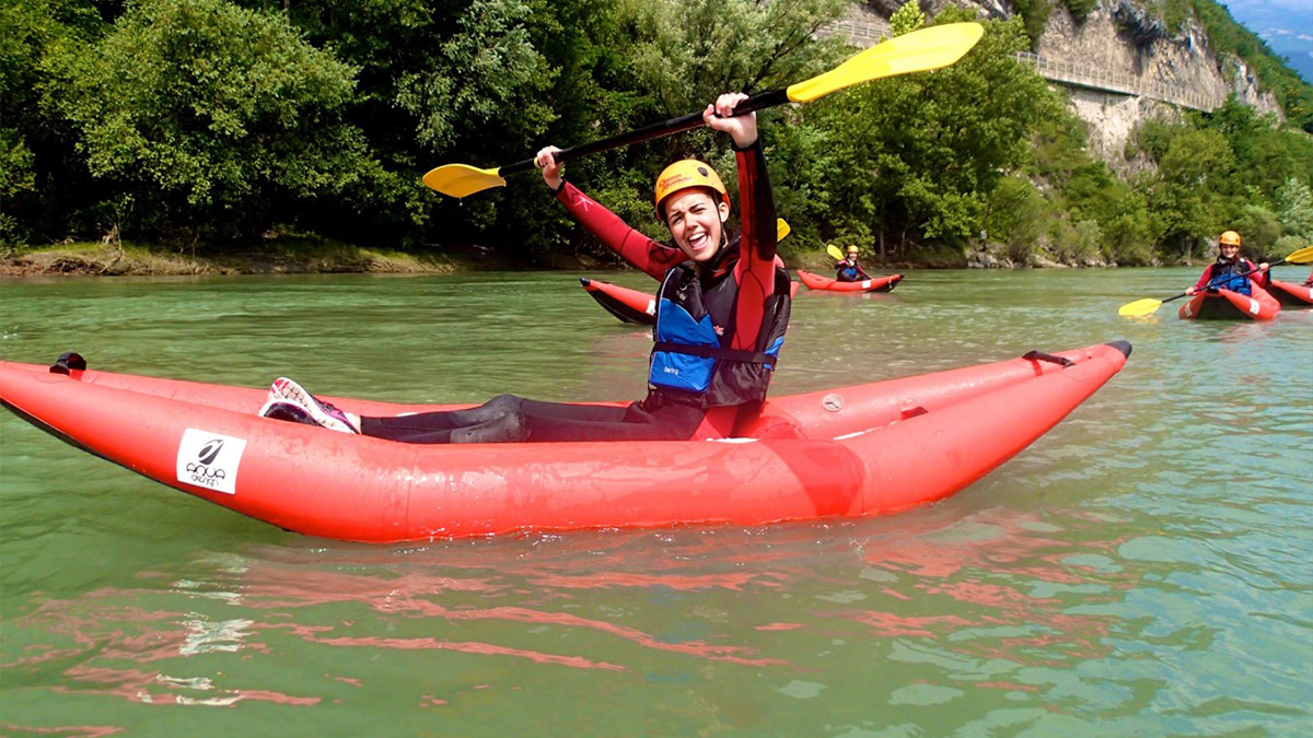 picture of person kayaking on Lake Garda