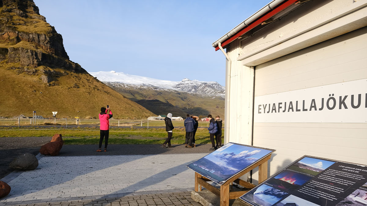 Students taking a photo of the landscapes
