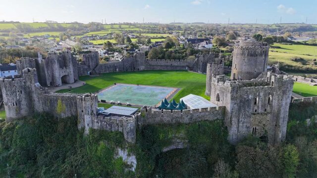 Ariel view of Pembroke Castle