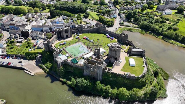 Ariel view of Pembroke Castle