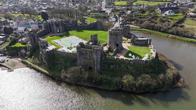 Ariel view of Pembroke Castle