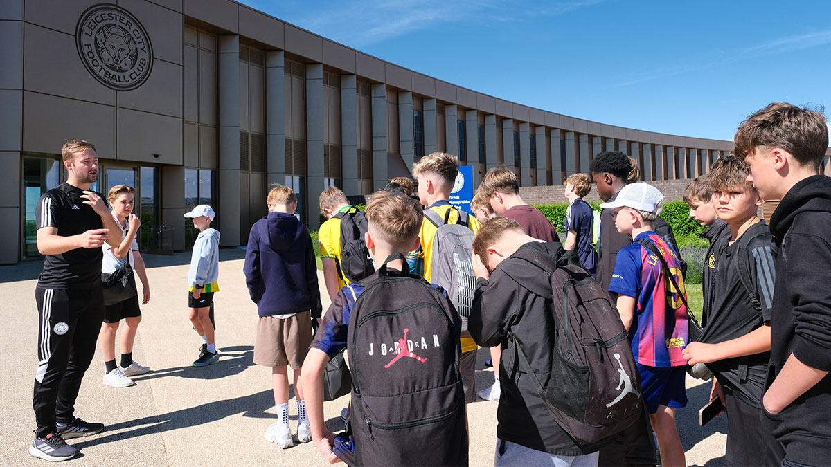 School group on sports tour in the UK