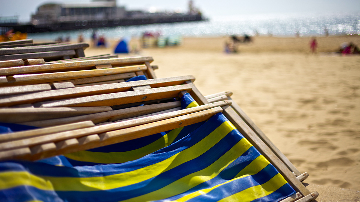 picture of deckchairs on Bournemouth beach